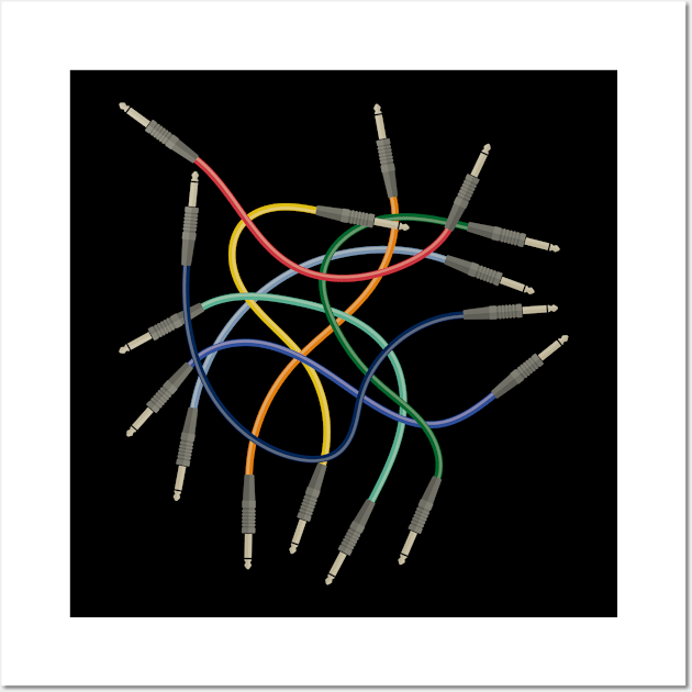 Modular Synthesizer Audio Engineer Mixer Cables Wall Art by MintaApparel